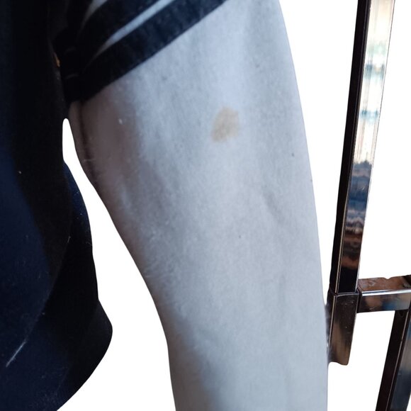 Vintage Women's Track Jacket Small 1980's Striped Nerdcore Acrylic Zip Knit - Picture 4 of 6